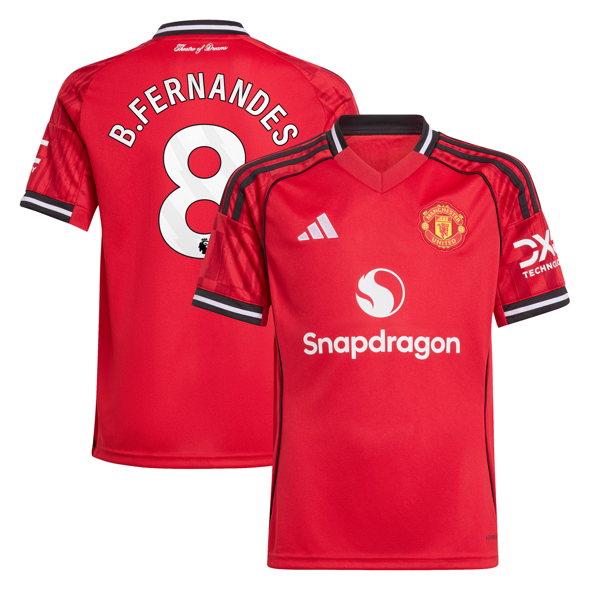 Manchester United adidas Heimtrikot 2025-26 - Kinder mit Aufdruck B. Fernandes 8 Image