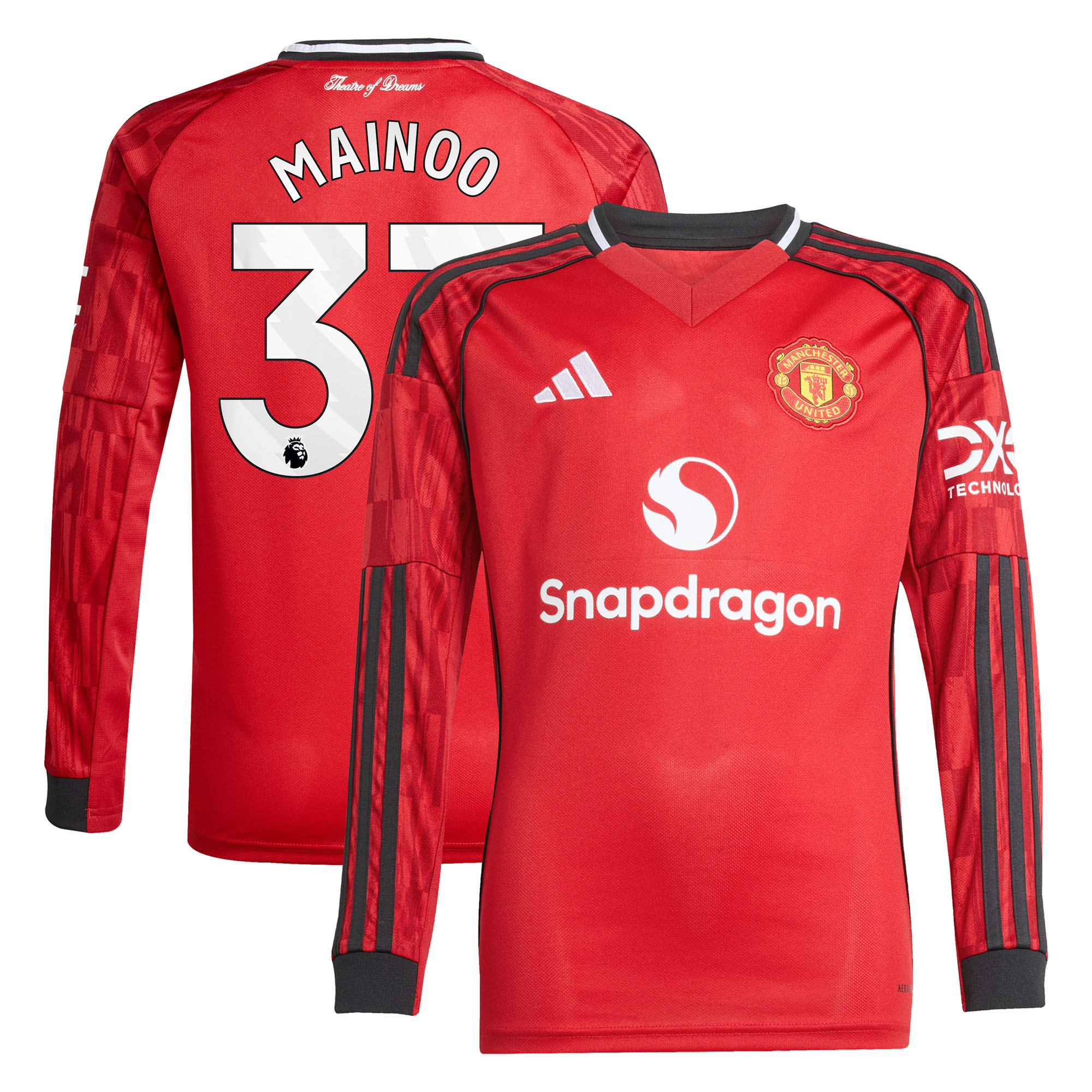 Manchester United adidas Heimtrikot 2025-26 -Kinder - Lange Ärmel mit Aufdruck Mainoo 37 Image
