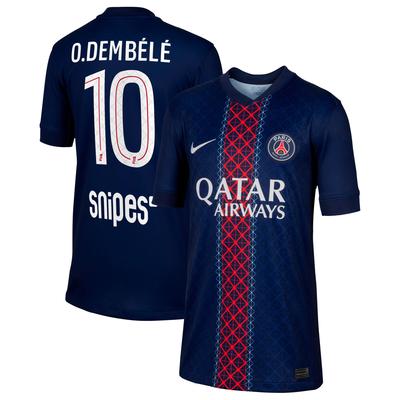PSG Nike Stadium Heimtrikot 2025-26 - Kinder mit Aufdruck O. Dembélé 10 Image