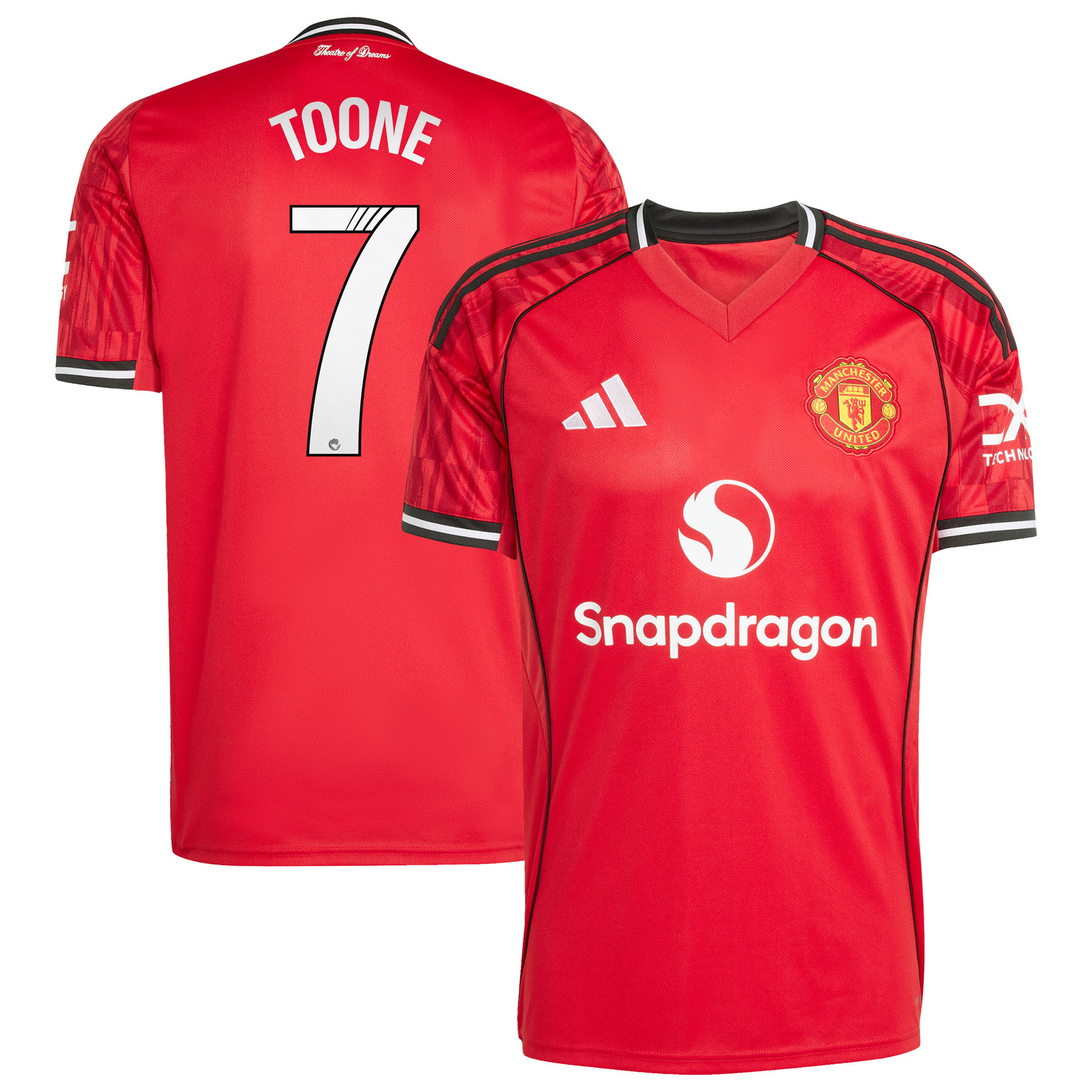 Maillot Domicile Manchester United adidas WSL 2025-26 avec flocage Toone 7