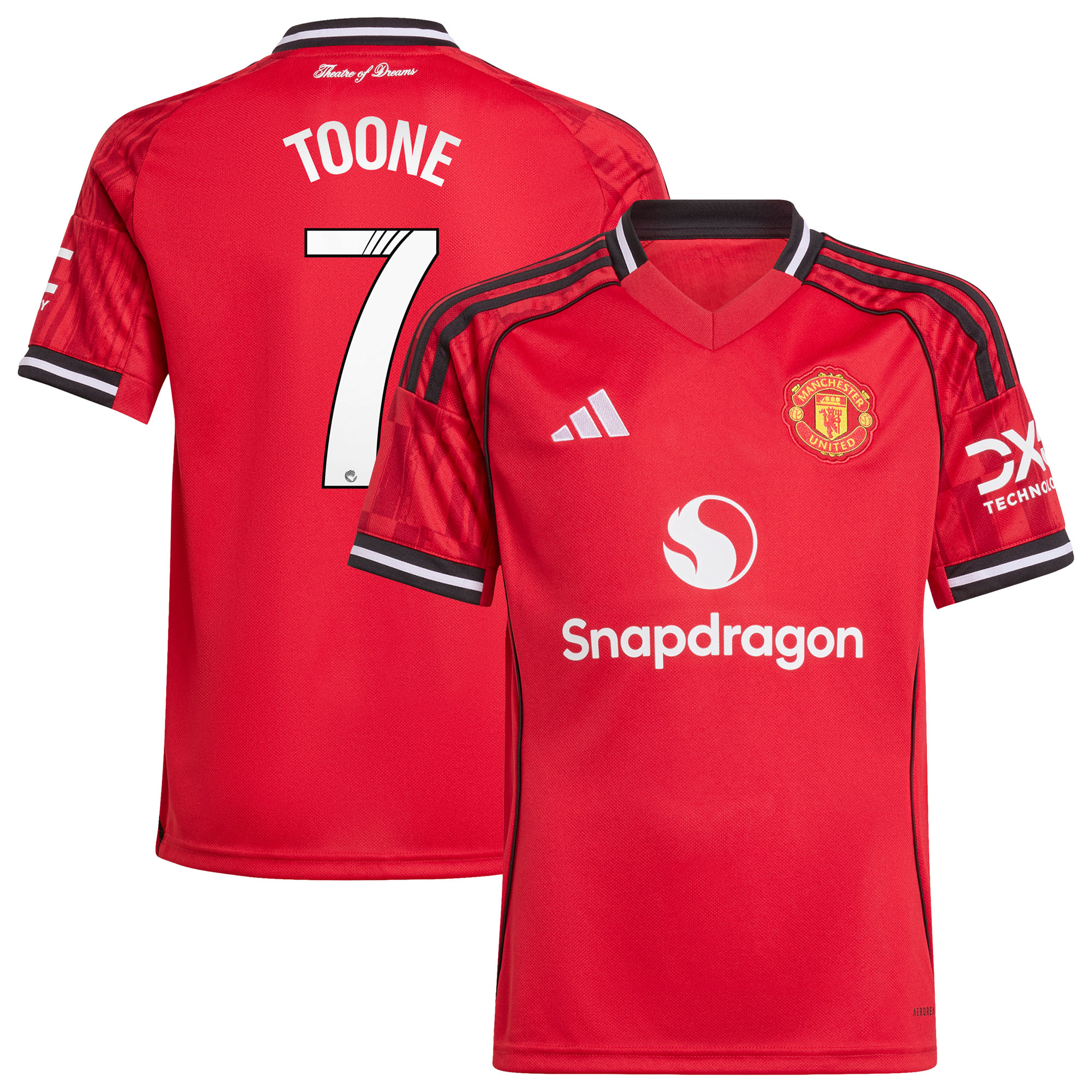 Maillot Domicile Manchester United adidas WSL 2025-26 - Enfant avec flocage Toone 7