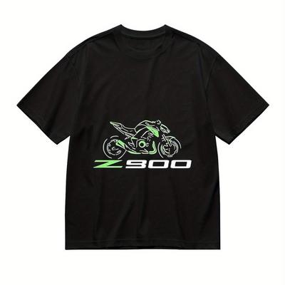 TEMU 2023 Z900 Motorcycle T-shirt - Graphic, Casual Cotton Tee For Motorcycle Enthusiasts, Wear, Regular Fit, , Casual Motorcycle Gear | Graphic Tee | Cotton Fabric Image