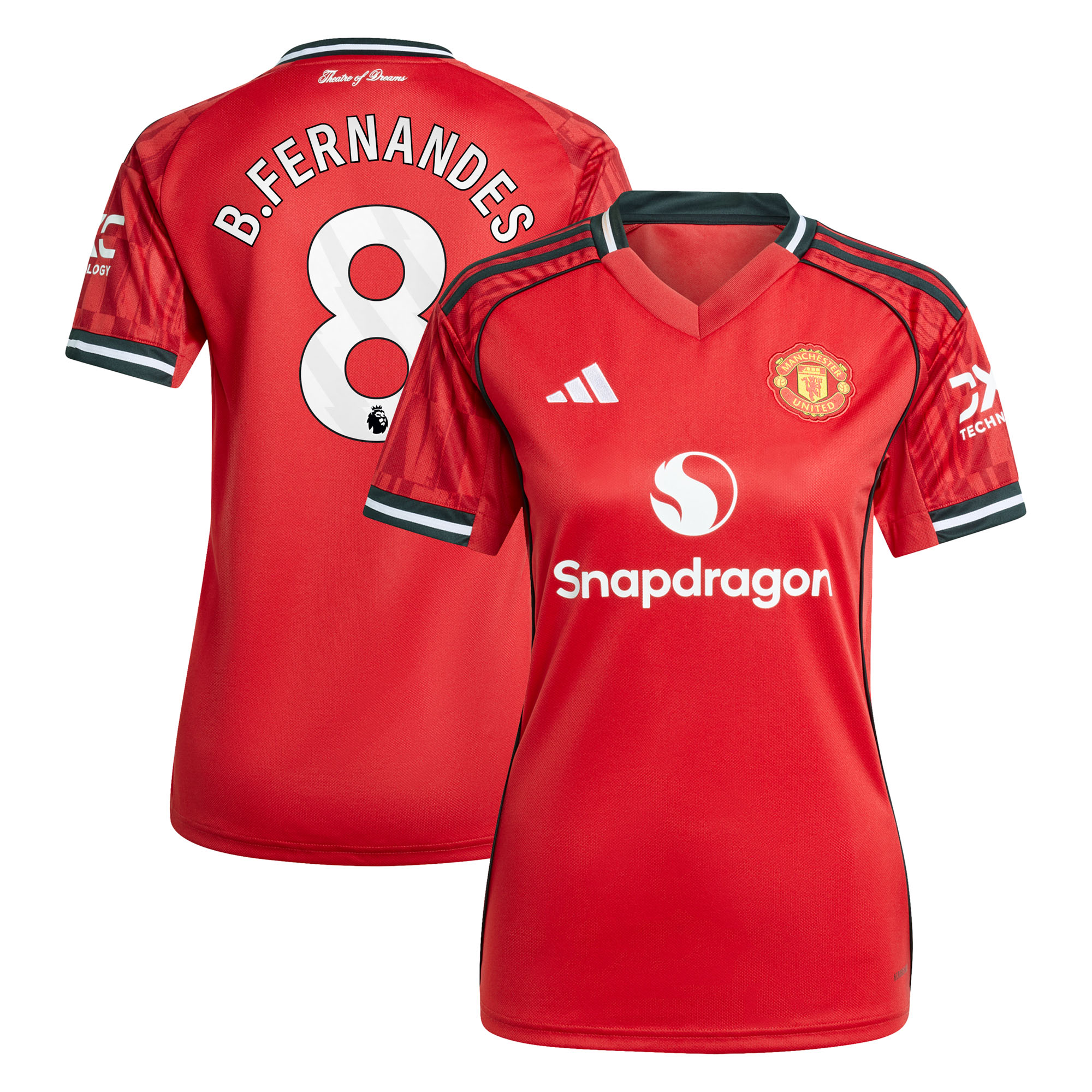 Maillot Domicile Manchester United adidas 2025-26 - Femme avec flocage B. Fernandes 8