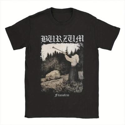 TEMU Burzum Blow The Trumpet T Shirt Mens Cotton Amazing T-shirt Crew Neck Tees Short Sleeve Clothing Summer Image
