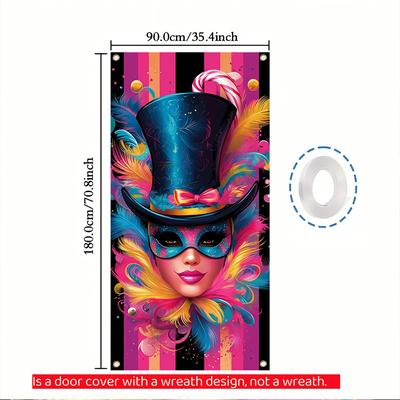 TEMU 1pc Door Banner, Polyester Circus Theme Hanging Decoration, Universal Holiday Indoor/outdoor Party Decor, 35.4x70.8 Inches, No Electricity Needed Image