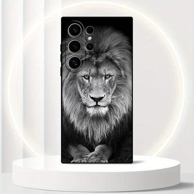 TEMU Lion Animal S25 Ultra S24 S23 S22 Plus S21 S20 Fe Phone Case For Note 20 Ultra Matte Silicone Shockproof Casing Protective Cover Image