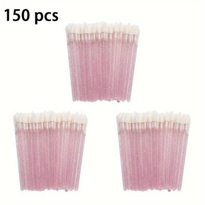 TEMU 150 Pcs Disposable Lip Brushes Set, Lipstick Gloss Wands Applicator, Perfect Lip Shape Makeup Tools, Nylon Bristles, Abs Handle, Unscented For Types Image