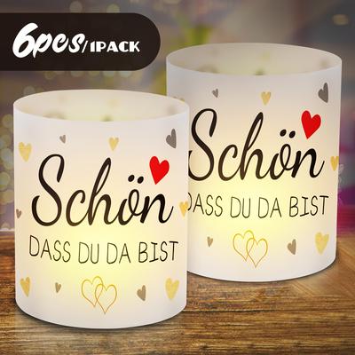 "TEMU 6pcs Table Lampshade Decoration - With "schön Dass Du Da Bist" Warm Words - Versatile Celebration Decor, Weddings, Birthday Parties, Communion Ceremonies, Anniversaries And Seasonal Events" Image