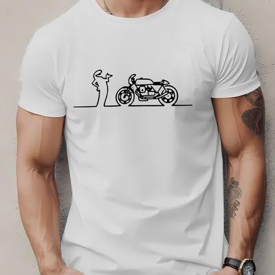 TEMU Funny, Printed T-shirt, Print, Men's Round Crew Neck Short Sleeve Tee, Casual T-shirt, Casual Comfy Lightweight Top For Summer Image