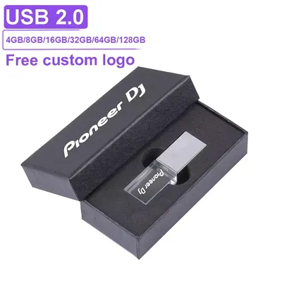 Heißes neues Kristall-USB-Flash-Laufwerk 128 GB, kostenloser individueller Logo-Speicherstick, 64 GB Image