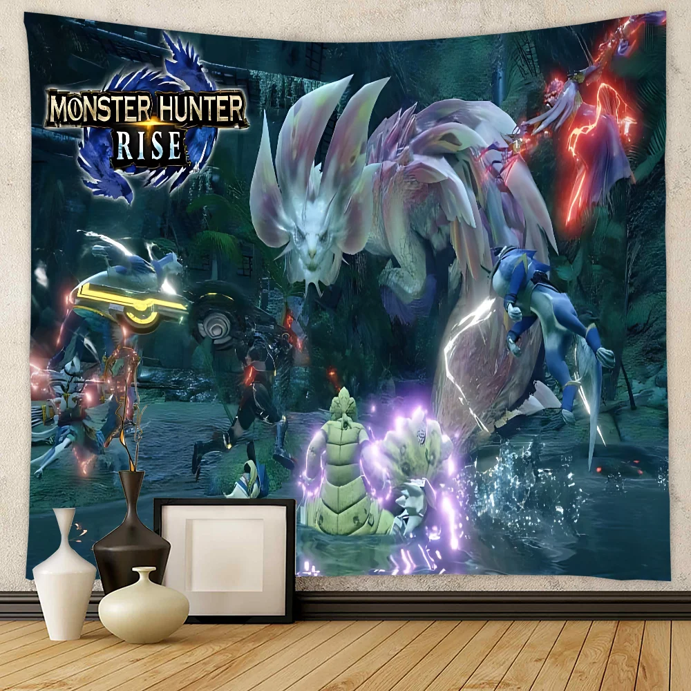 Klassische Videospiele, Monster Hunter-Thema, Hintergrund für Kinder, alles Gute zum Geburtstag, Neujahr, Party-Dekoration, Poster, Banner, Geschenk Image