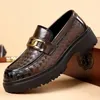 Hochwertige Loafer, Business-Casual-Lederschuhe für Herren, gewebte Lederschuhe mit dicken Sohlen
