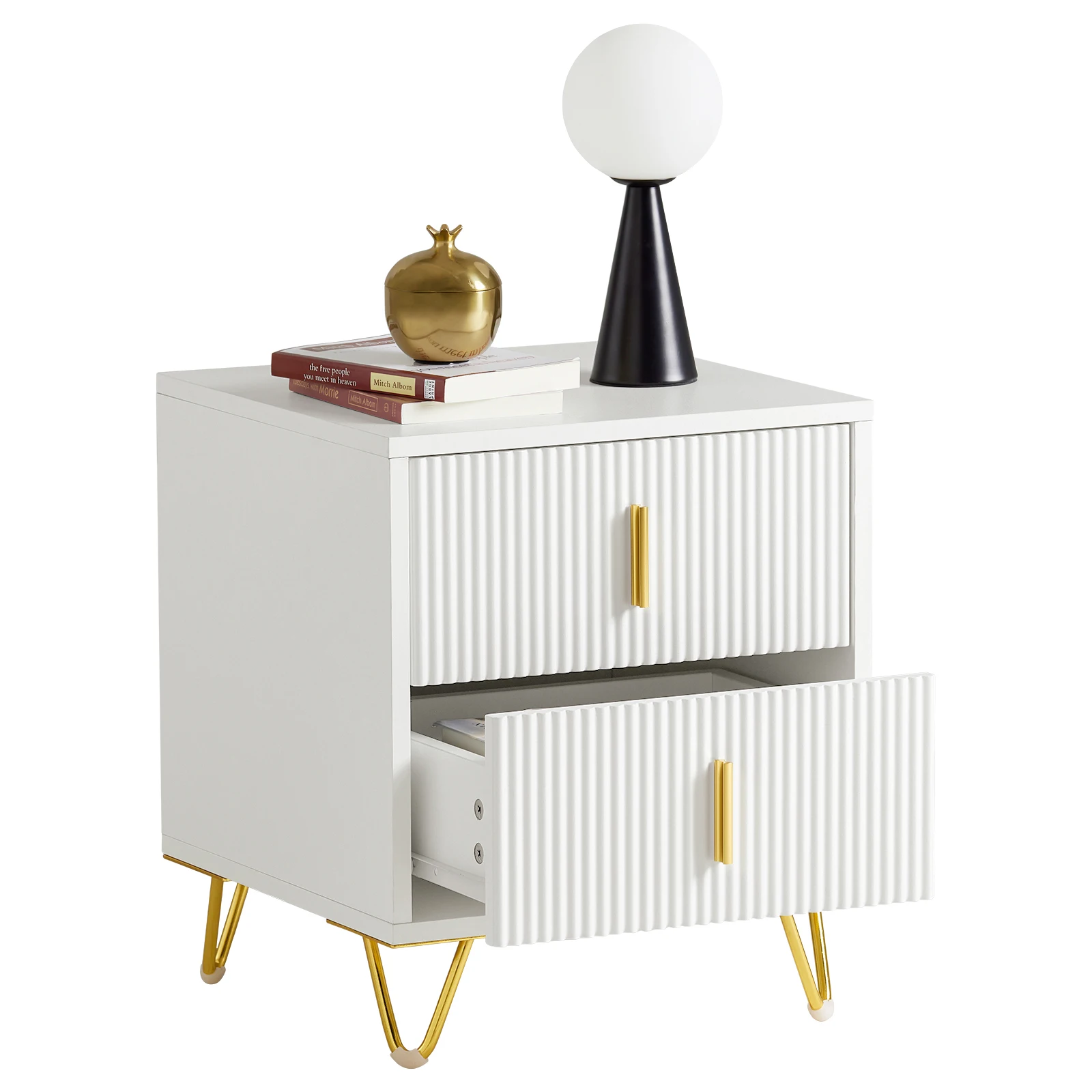 SoBuy FBT115 Nachttisch mit 2 Schubladen für Boxspringbett Sofatisch Beistelltisch Telefontisch Nachtschrank