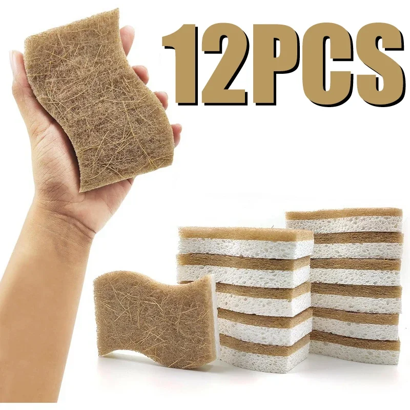 S-Stil, natürliche Peeling-Schwämme, Geschirrspülschwamm, sicherer natürlicher Sisal-Holzzellstoff, Baumwolle, Mikrofaser-Schwamm, Küchenschwamm, Haushalt Image