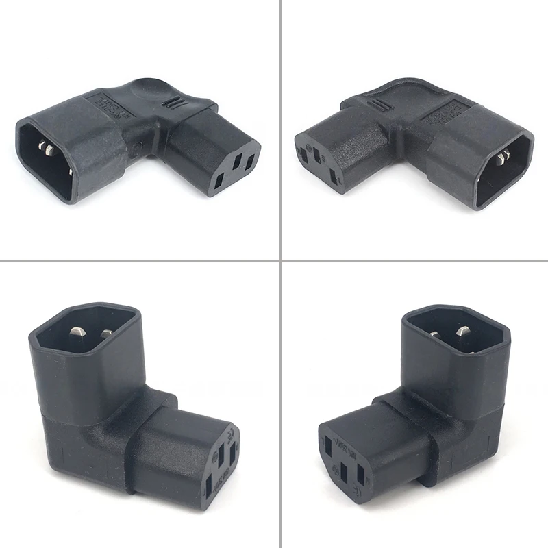 3-poliger Stecker auf Buchse verlängern 90 Grad nach oben Winkel Wechselstrom wandler iec c14 bis c13 linker rechter Winkel Wechselstrom adapter iec Image