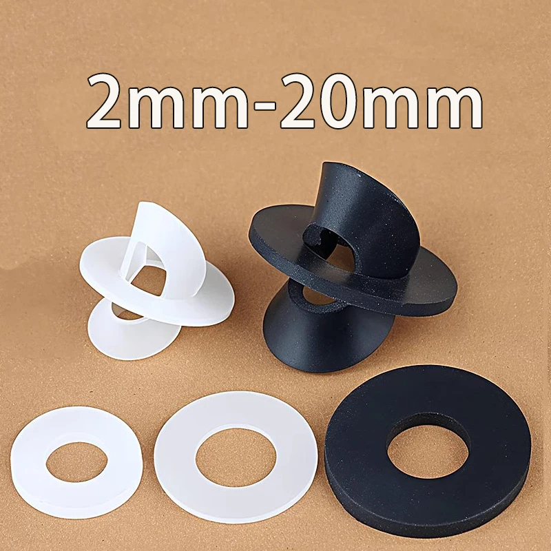 10–100 Stück schwarz/weiße Silikon-Unterlegscheibe M2 M2,5 M2,7 M3M4M5M6M8M10M12M16M20 O-Ring Silikonkautschuk-Unterlegscheibe Dichtungsringdichtung Image
