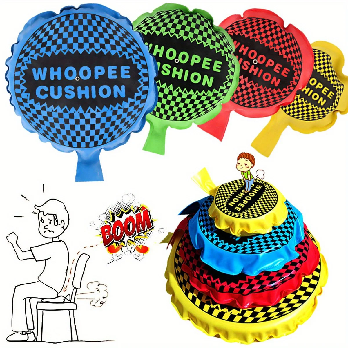 3 stücke 3 größe Trickery Furz Kissen Für Schaffen Party Atmosphäre Lustige Praktische Witz Streich Prop Whoopee Pad Kissen April ZSY Image