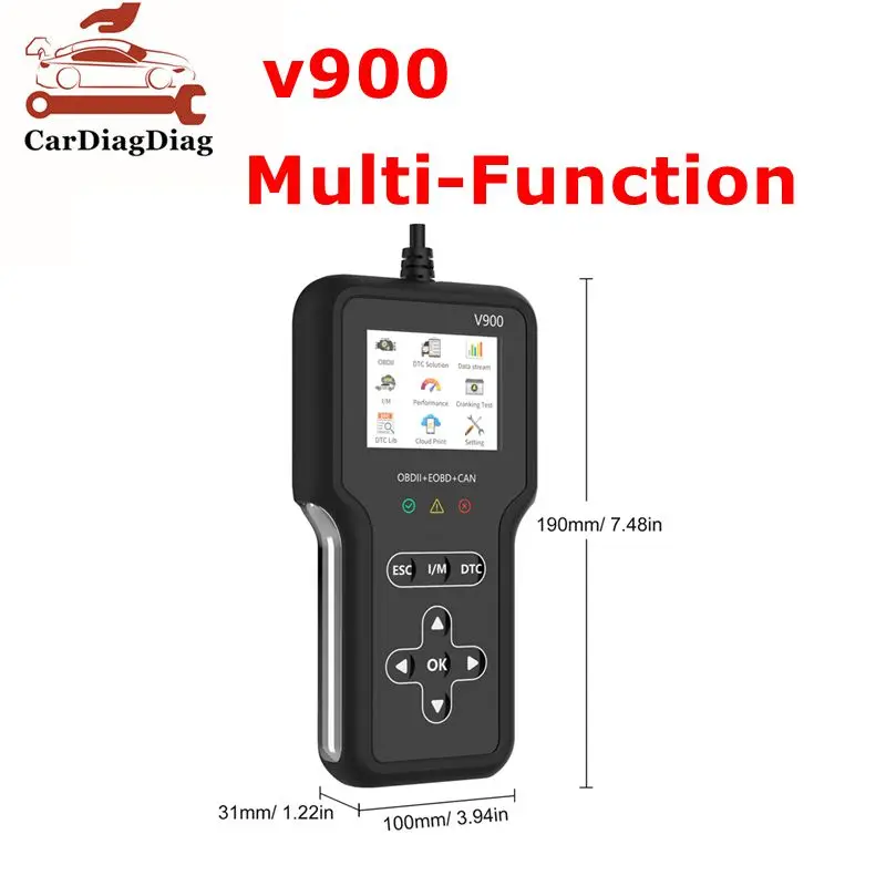 NEUER tragbarer tragbarer Codeleser V900, multifunktionales OBD-Diagnosetool für Fahrzeugfehler und Parameter