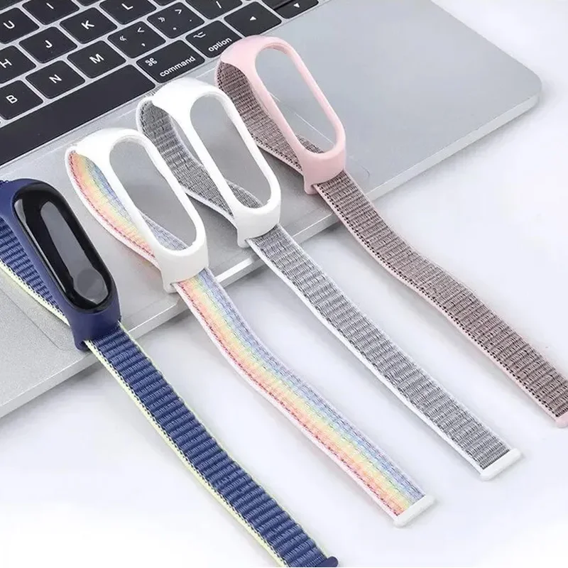 Nylon Strap Für Xiaomi Mi Band 7 6 5 4 3 Armband Armband Pulsera Correa Strap Miband 7 6 5 4 3 Armband Armband Sport Schleife Image