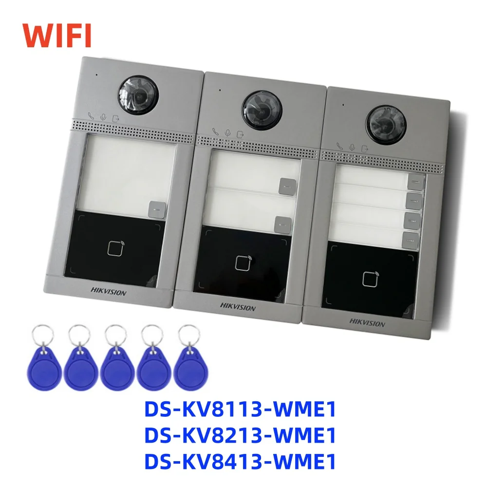 Hikvision Wireless IP Video Intercom Villa Türstation WIFI POE Türklingel IP67 IK08 DS-KV8413-WME1 DS-KV8113-WME1 Tür entsperren Image