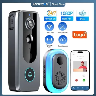Tuya Doorbell Camera Wifi Waterproof Wireless Home Intercom 1080P Video Eye Digital Door Peepholes Wifi Camera Motion Detection