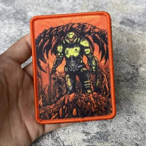 Doom Morale Guy Funny Morale Badge Patch Tactical Armband Printed Hook and Loop Outdoor Backpack Hat Accessories Stickers