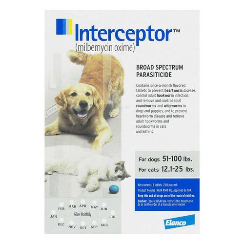 Interceptor für große Hunde 51-100 lbs (Weiß) 3 Kausnacks