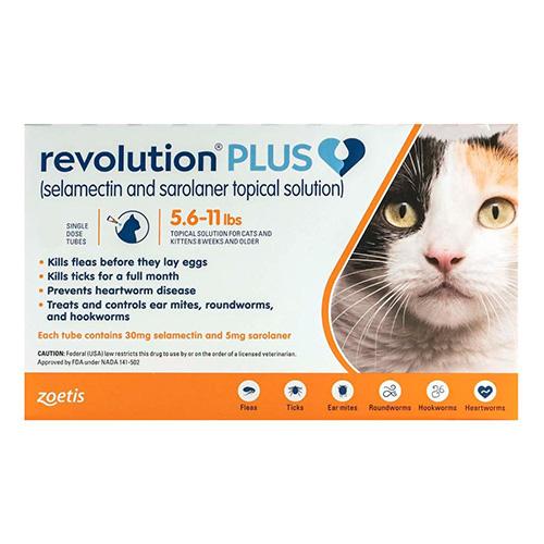 Revolution Plus für mittelgroße Katzen 2,5-5 kg (5,5-11 lbs) Orange 12er Pack