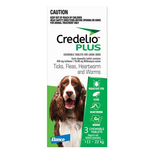 Credelio Plus für große Hunde 11-22kg (Grün) 12 Kausnacks