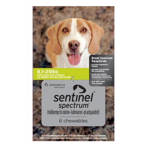 Sentinel Spectrum Green für Hunde 8.1-25 Lbs 12 Kauartikel