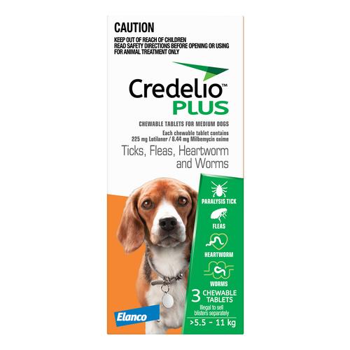 Credelio Plus für mittelgroße Hunde 5,5-11kg (Orange) 6 Kauartikel