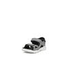 Riemchensandale ECCO "BIOM RAFT", Kinder, Gr. 30, grau (grau, schwarz), Textil, Lederimitat, sportlich, Schuhe, Sommerschuh, Sandalette, Kinderschuh mit Klettriemchen
