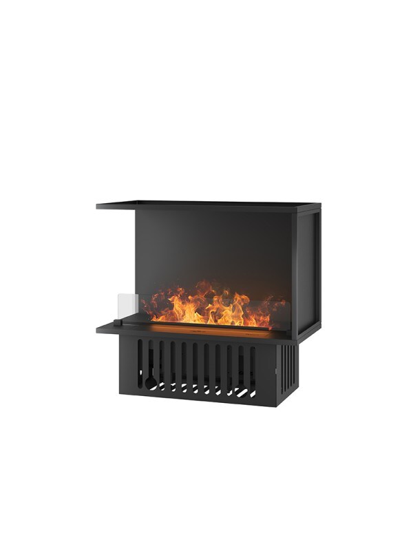 OutInFire INVAPO CORNER 800 - Eckiger mehrfarbiger LED-Wasserdampfkamin mit automatischer Füllung, Öffnung links Image