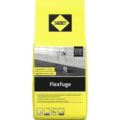 Flexfuge 1 - 15 mm zementgrau 5 kg Fugenmörtel - Sakret Image