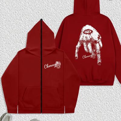 TEMU Men's Zip-up Hoodie With A High Image
