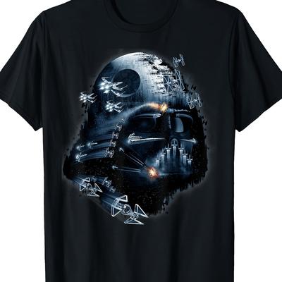 TEMU Star Wars Helmet Collage Graphic T-shirt T-shir-100% Cotton T-shirt 220gt-shirt Image