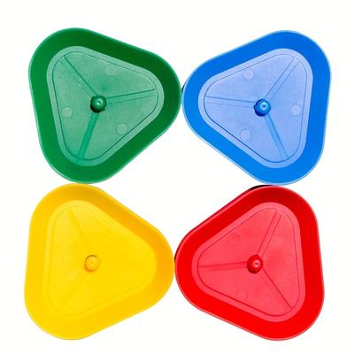 TEMU A Set Of 4 Abs Plastic Triangular Card Holders, Convenient For Playing Cards And Board Games, In 4 Or . A Popular Gadget For Lazy Card Players Image