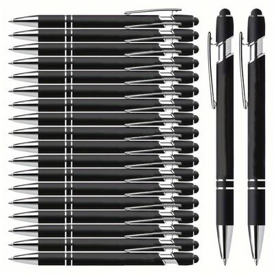 TEMU 20-pack Retractable Ballpoint Pens, Medium Point, Round Plastic Body, Personalized Features, For Office, School, Journaling, And Art Projects - Suitable For 14+ Image