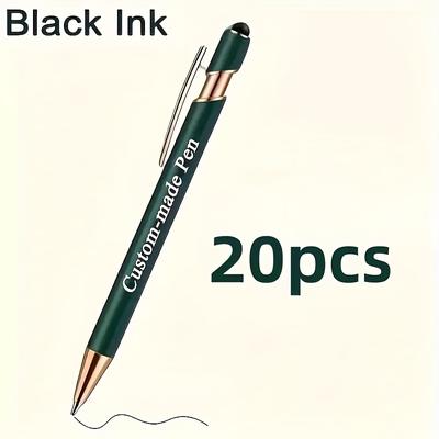 TEMU /40/50/90pcs Custom Engraved Ballpoint Pens, Metal Retractable Writing Instruments, College Ruled, Ideal For Anniversary, Birthday, , Back To School, Graduation Gifts - Green, Pens For Writing Image