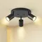 Lampe de mise au point murale nordique lumières de salle de bains pour salon 3 têtes Led plafonniers noir Gu10 lumière douille lampes luminaire