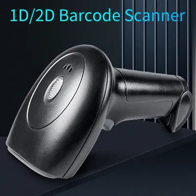 Barcode Scanner USB Connection Wired 1D 2D Barcode Scanning Reader with Stand for Market Warehouse Library Barcode Book Scanner