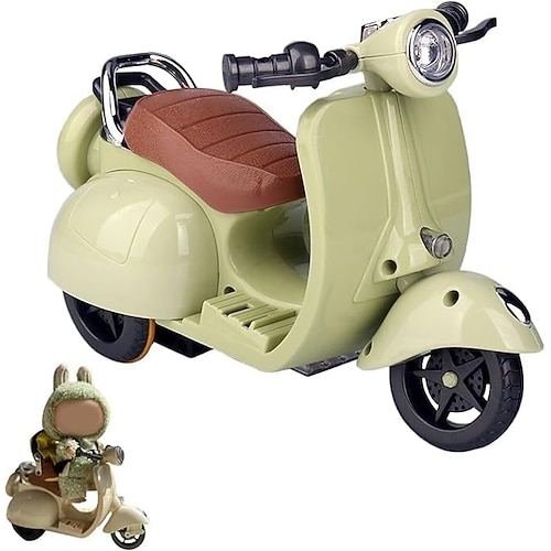 Mini Elektra Puppe Roller Fahrzeuge Spielzeug 4 Farben verfügbar Lustiges Puppenzubehör mit Musik Lichtern Kann sich um 360° drehen Süßes Plastik-Roller Spielzeug Dekorationen Batterie nicht Image