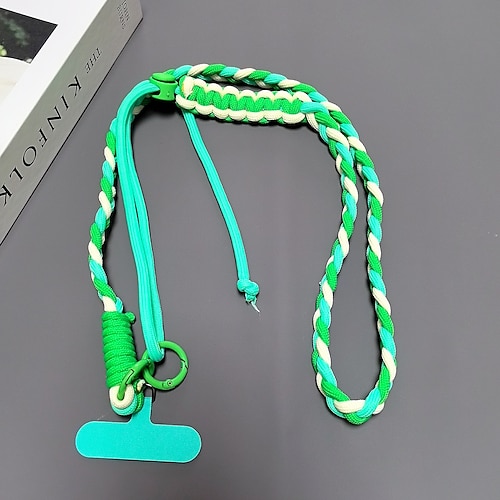 neues modisches, farbenfrohes, gewebtes Unisex-Handy-Aufhängeseil mit verstellbarem Crossbody und multifunktionalem langen Seil-Aufhängeseil Image