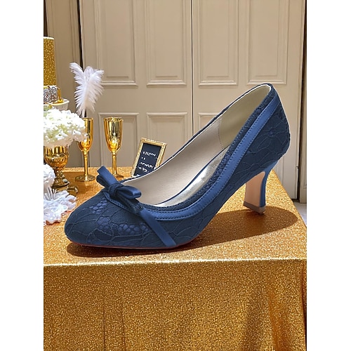 Elfenbeinfarbene Pumps mit Spitzenabsatz und Schleife für Damen – Brautschuhe im Flapper-Stil der 1920er Jahre für Bräute, formelle Anlässe und Gartenzeremonien Image