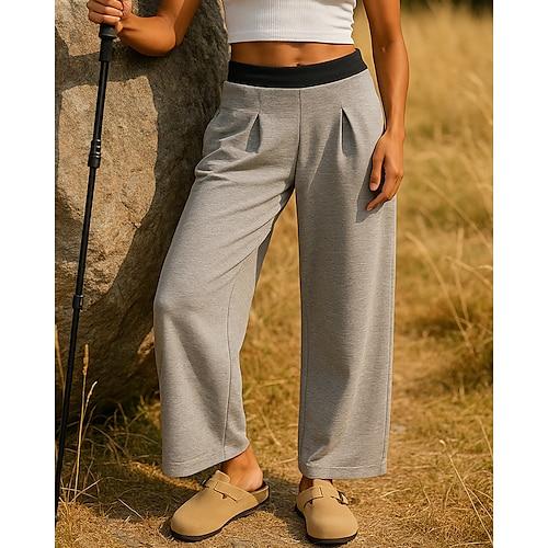 Damen Jogginghose Wanderhosen Trainingshose Außen Normale Passform Elastisch Jogginghose Sweathose Elastischer Bund Violett Schwarz Tennis Golfspiel Laufen S M L XL