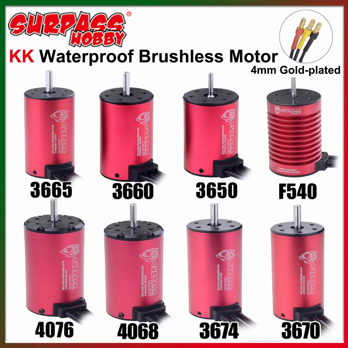 Surpass Hobby KK 3650 3660 3665 3670 3674 Wasserdichter bürstenloser Motor für 1/8 1/10 1/12 RC Car Truck Drift Off-Road Boat Wltoys