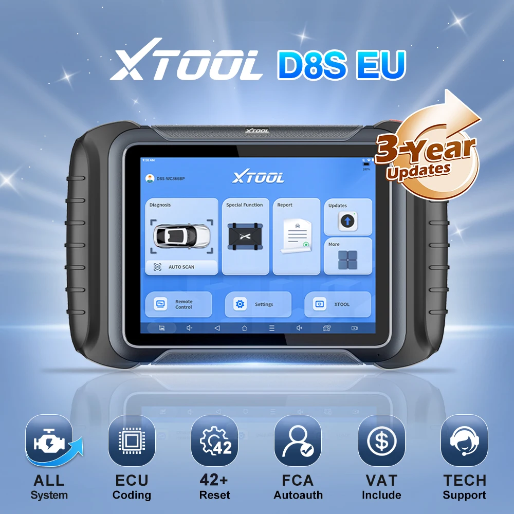 XTOOL D8S V2.0 Vollsystem-Kfz-Diagnosegerät Schlüsselprogrammierung ECU-Codierung Aktiver Test 42+ Resets Topologie-Karte CANFD DOIP Protokoll FCA Autoauth OBD2 Bidirektionale Steuerung Scanner 3 Image