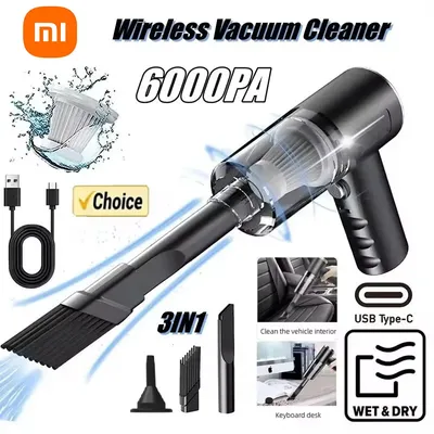 Xiaomi 6000PA Auto Staubsauger Drahtlose Staubsauger Starken Sog Handheld Staubsauger Leistungsstarke Gebläse Für Auto Hause Image
