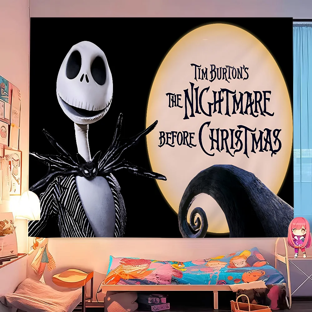 Der N-Nightmare B-Before C-Christmas Anime Wandteppich Kunst Science Fiction Zimmer Home Decor Wandkunst Dekor Image