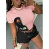 Damen Retro Figur Grafik Y2k Kurzes T-Shirt Hip-Hop Elemente Sommer Alltagskleidung T-Shirt Y2k